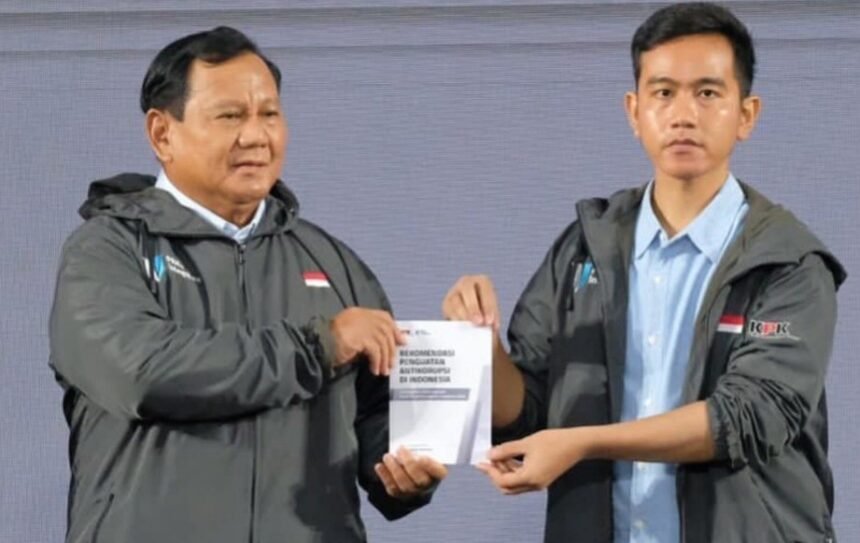 Presiden Indonesia, Prabowo Subianto dan Wakil Presiden Indonesia, Gibran Rakabuming Raka.