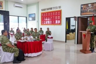 Yonif TP 833 Bangun Infrastruktur Wilayah Perbatasan Semakin Kokoh